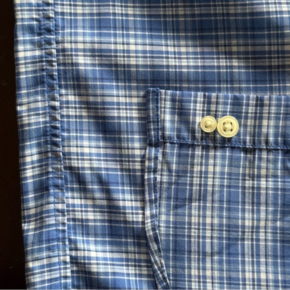 Ralph Lauren Performance Blue Plaid Boy's Medium 10-12 Button Down Spring Shirt - Picture 9 of 10